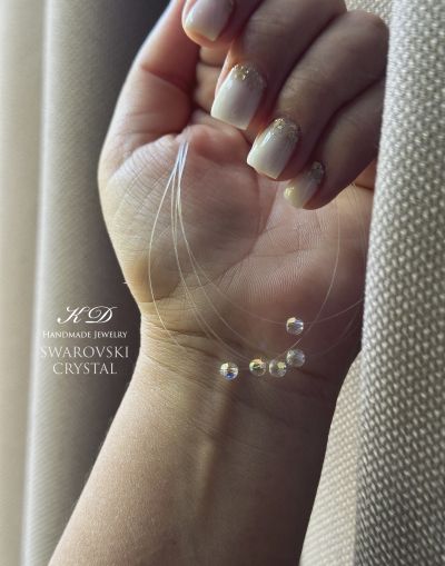  Колие на корда с кристал Swarovski AB и сребро 925