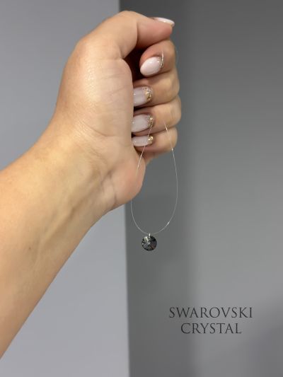  Колие с черен кристал Swarovski 